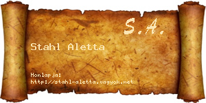 Stahl Aletta névjegykártya